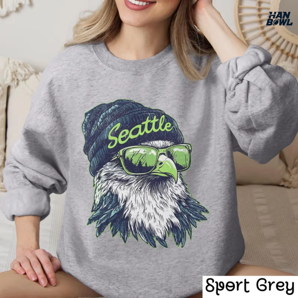 HanBowl™ Seattle Vintage Football Fan Crewneck Sweatshirt