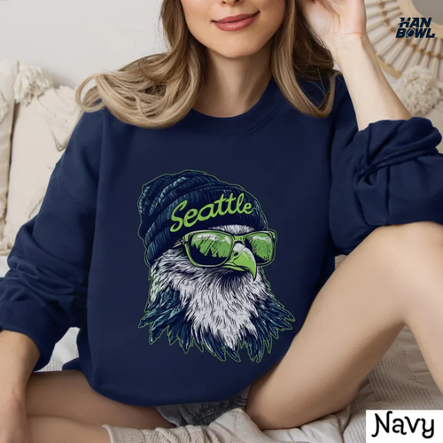 HanBowl™ Seattle Vintage Football Fan Crewneck Sweatshirt