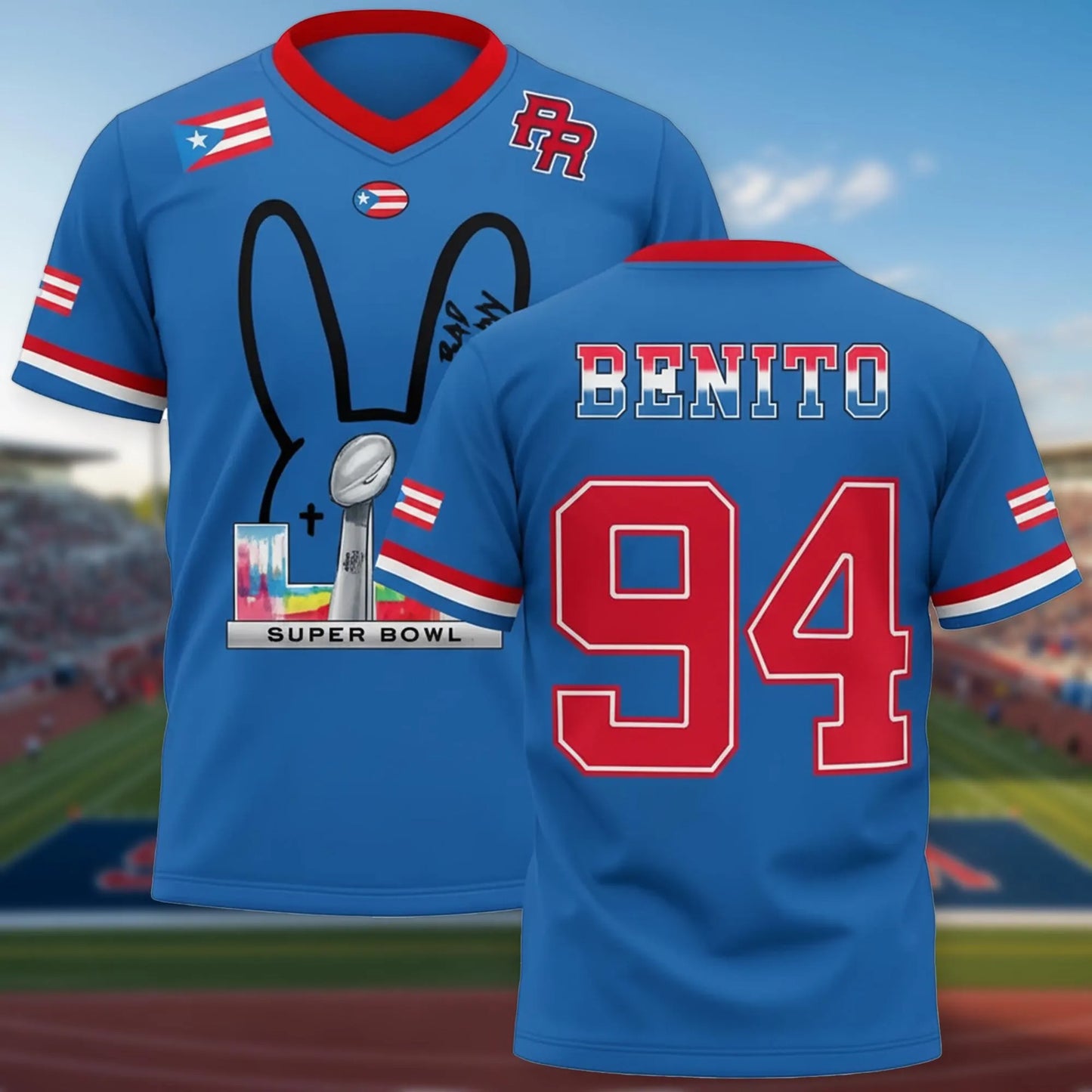 HanBowl™ Puerto Rico Team Football Mesh Jersey